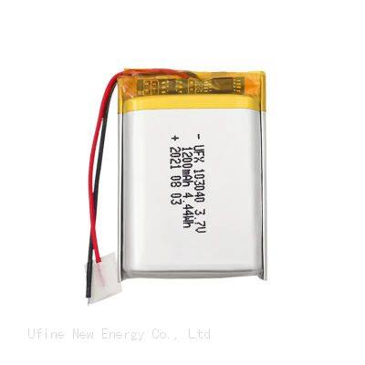 Rechargeable Battery UFX 103040 3.7V 1200mAh For Blackhead Removers From Professional China Battery Manufacturer