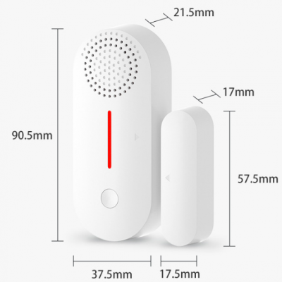 Graffiti Smart WiFi Door Magnetic Alarm Tuya Smart Door and Window Sensor Remote Wireless Sound Optical Gate Magnetic Alarm（Wechat:13510231336）
