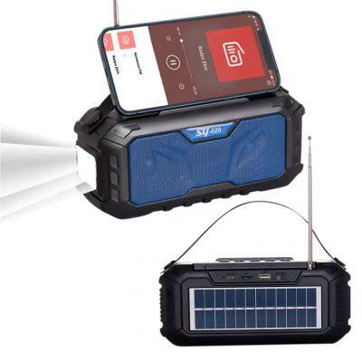 Wireless Call Solar Energy Music Player With Electric Torch With Phone Holder Outdoor Fm Radio Usb Player Tf Solar Charging