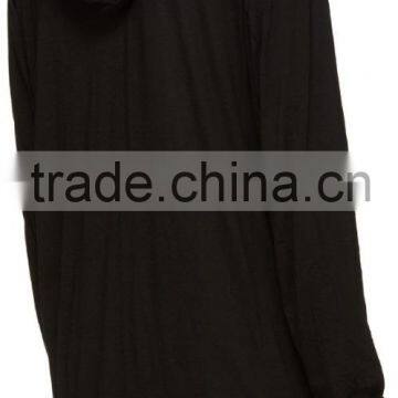 Wholesale Loose Lightweight Black Jersey Hoodies photo-3