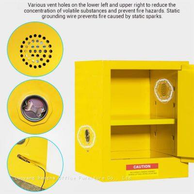 Compact 12 Gallon Double-Wall Flammable Storage Cabinet-  Laboratory Safety Cabinet for Chemical Storage