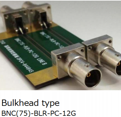 HRS BNC(75)-BLR-PC-12G  BNC Connector Jack, Female Socket 75Ohm Panel Mount, Through Hole, Right Angle Solder