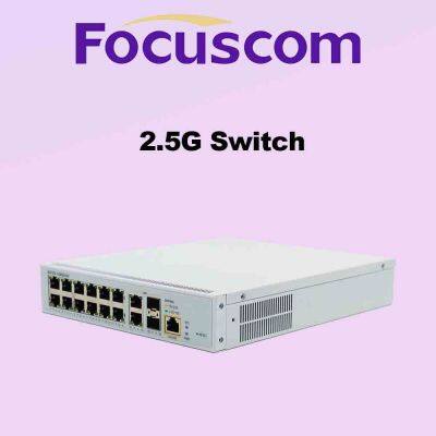 Focuscom S5720-12M2H2X 2.5G Enterprise Switch, L3 Managed 10G/25G Networking Switch With 10G RJ45 and 2x10G SFP+ Ports Switch photo-2