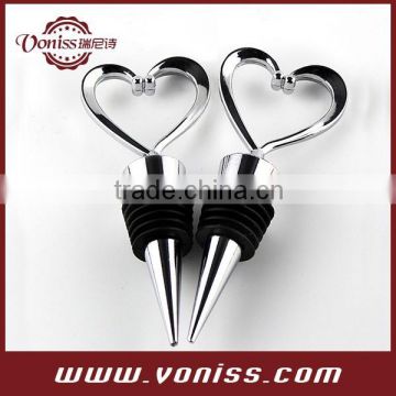 Heart Wine Bottle Stoppers Love Theme Wedding Favors Stainless steel Bottle plug wine plug reusable sealed red wine saver