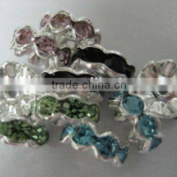 METAL WITH RHINESTONE BEADS ROUNDEL BEADS/SPACER