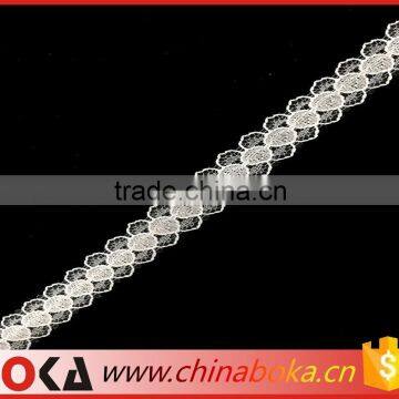 2015 New Design White Elliptic Polyester Lace for Garment