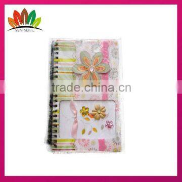 Paper Flower Printing Notebook with Embellishment