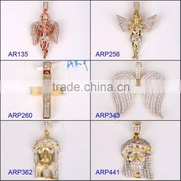 2015 hot sell gold diamond angel meaningful pendant necklace