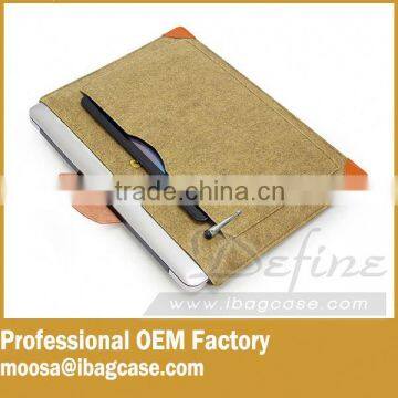 Camel Felt Laptop Bag With PU Strap For Amazon Brand Seller photo-5