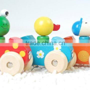 Mini wooden animal car toys for kids