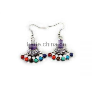 Fashion Earrings, Colorful Zircon Earrings, PES-A009