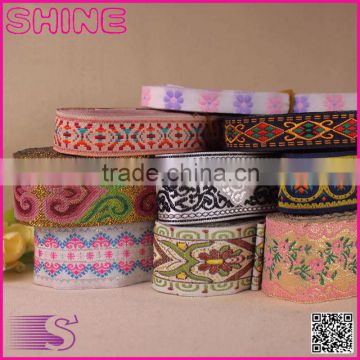 Customized colourful noble Chinese classic rustic DIY decoration polyester-cotton ribbon rolls