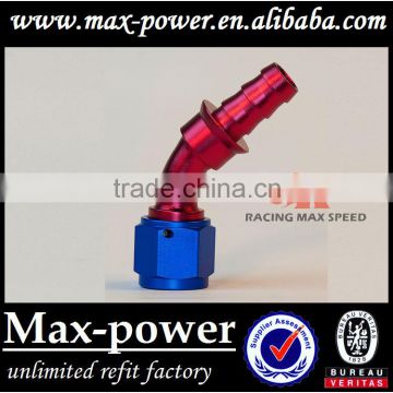 Hot Sale! Oil cooler Hose Fitting 45 degree Push On Hose End AN4 AN6 AN8 AN10 AN12 Blue and Red