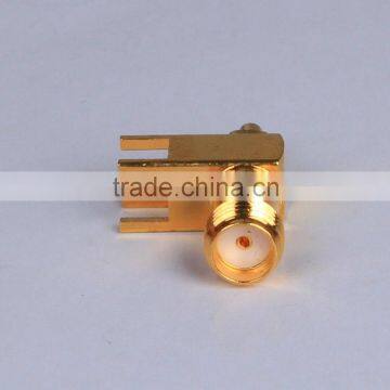 SMA RIGHT ANGLE FEMALE RF COAXIAL CONNECTOR pcb mounting crimp connector