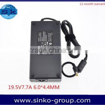 100 240v 50 60hz laptop ac adapter 19.5V7.7A 6.0*4.4 power supply For sony