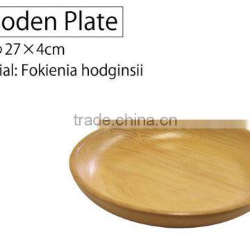 round wooden plate