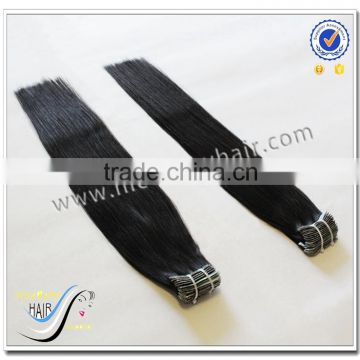 Wholesale top quality natural black color tape in hair extensions 100% brazilian virgin hair