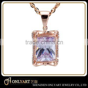 Luxury pendants rose gold jewelry pendants with CZ paved pendants