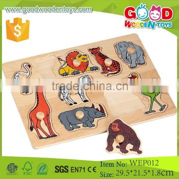 CE Standard Handmade New Toy Wooden Animal Puzzle