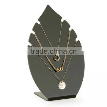 Leaf-shaped Black Acrylic Necklaces Display