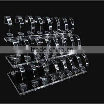 CLEAR ACRYLIC JEWELRY DISPLAY STAND FOR 24 BRACELETS WATCHES