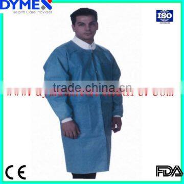 Nonwoven Medical pp Lab Coat With Knitted Collar and Cuffs photo-2