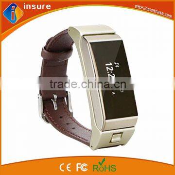 New design bluetooth phone wrist bracelet with leather band