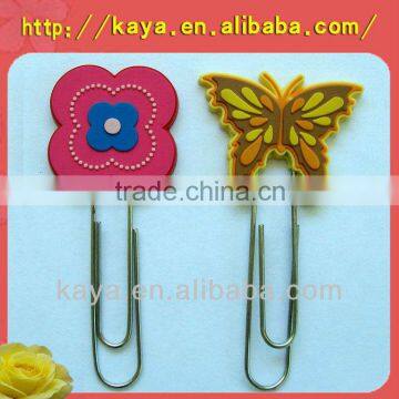 Creative design 3d soft pvc butterfly paper clips