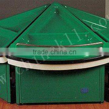 Double Layers Metal Board PVC Grid Vegetable Rack, Vegetable and Fruits Display Rack, Steel Fruit Vegetable Display Rack photo-2