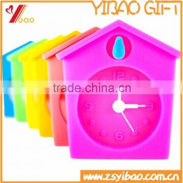 2015 Promotional Silicone Alarm Clock, Colorful Cheap Silicone Table Alarm Clock, Silicone Material House Shape Clock