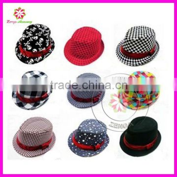 Children fedora hat kids fedora hat kid top cap baby canvas hat