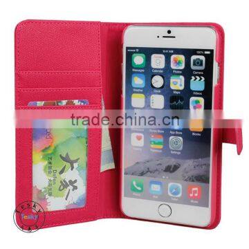 high quality folio cover flip wallet cover case for apple iphone6+