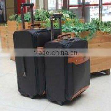 good quality black leather travel luggage