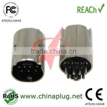 Mini Din 7P Connector Male to Female Nickel Plated