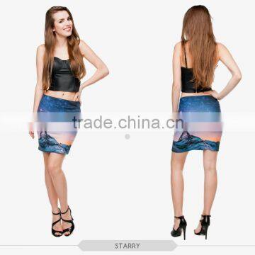 Sexy Hot Women World Map Beach Girls Tight Mini Skirt High Quality 3d Digital Full Print Custom Hot Sale Tube Stretchy Skirt photo-2