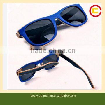 Fashional Blue Polarized Bamboo Sunglasses Wholesale