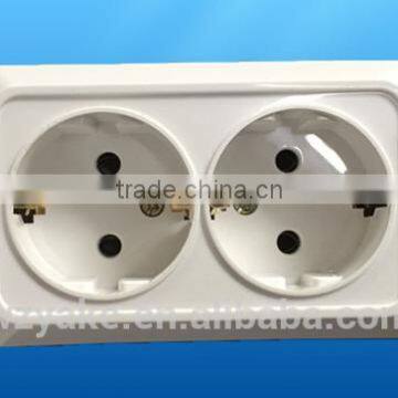(YK1812) European style Electrical Double Wall grouding socket