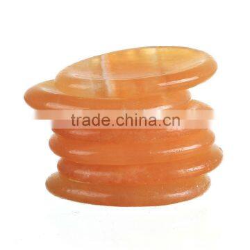 1.7'' Orange Calcite Carved Worry Stone