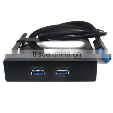 Dual usb 3.0 front panel mount cable to 20pin with floppy disk bay