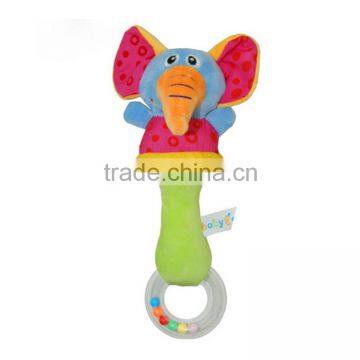 Soft Plush Educational Animal Rattle Hand Bells Baby Toy photo-3