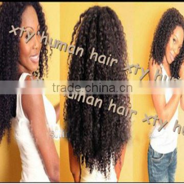 Alibaba express 12-30inches #1b afro kinky curl, Peruvian hair lace front wig