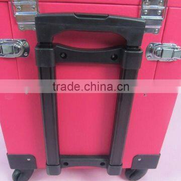 Trolley Rooling Make up Beauty Kit Vanity Leather Jewelry Box photo-4