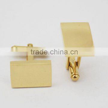 Factory Customize Gold Plating Rectangle Cufflink With Logo photo-5