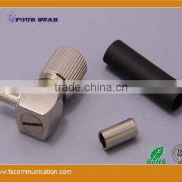1.6/5.6 Male Right Angle Crimp Connector For BT3002 Cable photo-2
