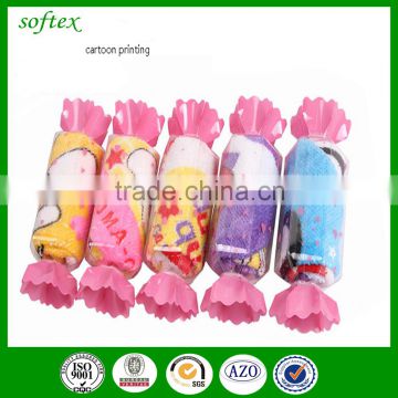 cute candy shape wedding gift towel with print