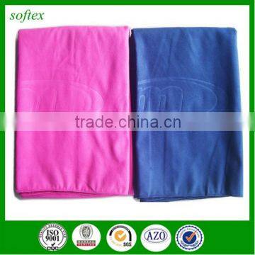 Ultra Soft suede embossed logo microfiber towel for sports