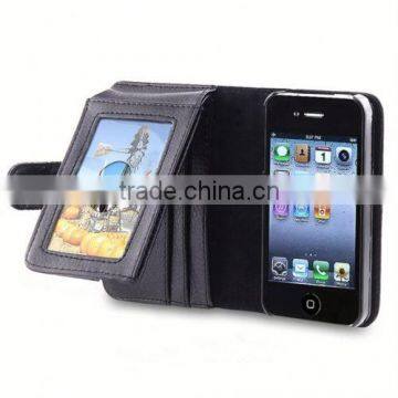 2014 New Products Wallet Flip Leather Case for iPhone 4S F-IPH4LC005