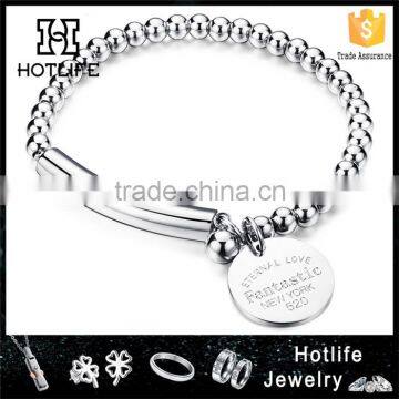 2016 stianless steel bracelet New York love disk on key bracelet