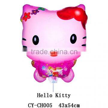 2016 New design Hello Kitty shaped foil balloon Clamp Holder shaped helium balloon for party decoration