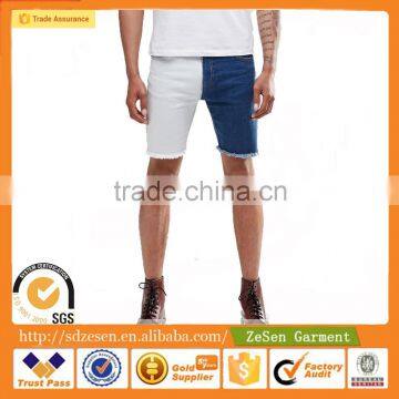 Wholesale Cheap Stylish Straight Denim Shorts Half Dip Dyed Blue For Men